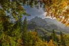 Slovenia, Triglav National Park. Julian Alps and forest in autumn. Art Print